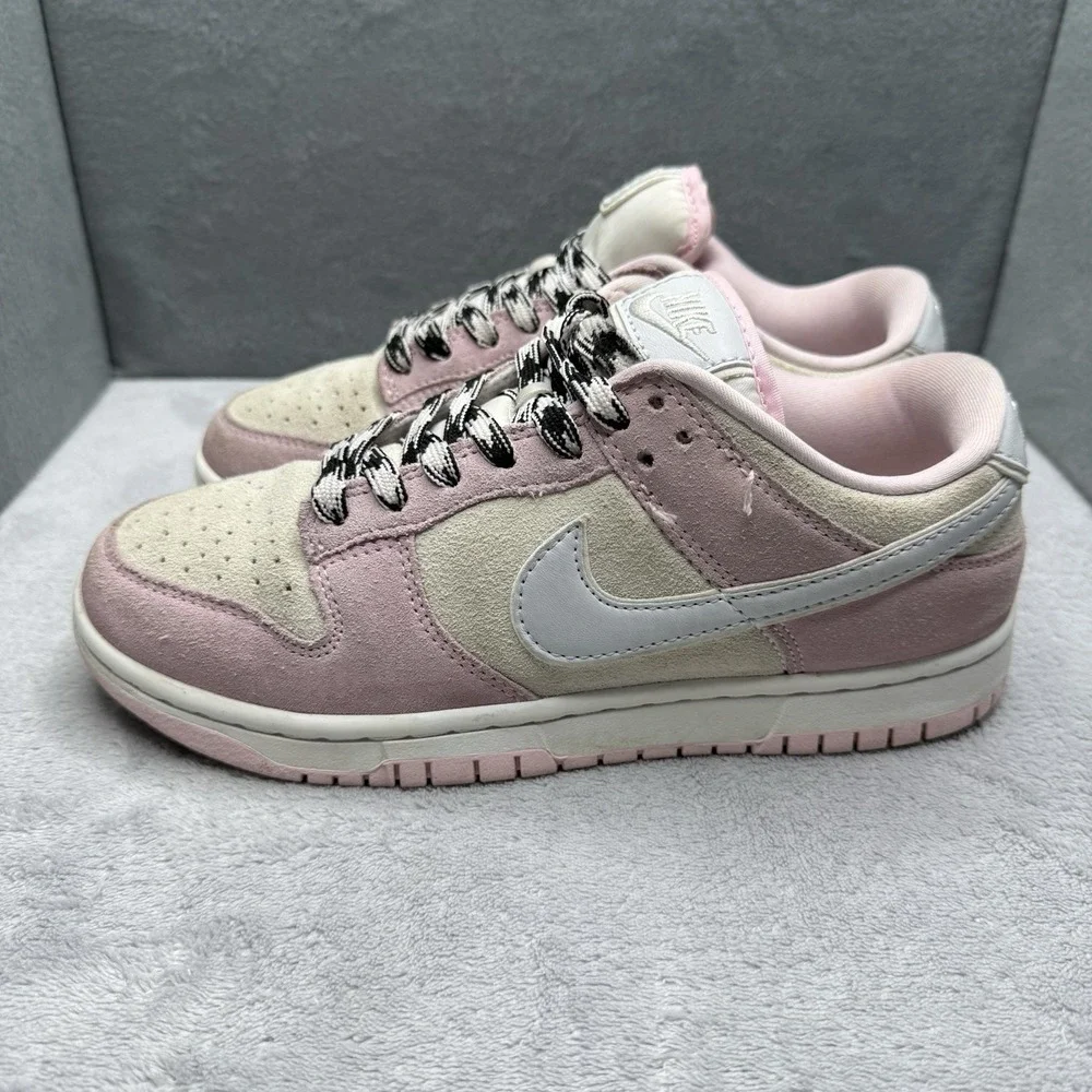 Nike Dunk Low LX Pink Foam Sail Suede Women's Sneakers DV3054-600 Size 5.5